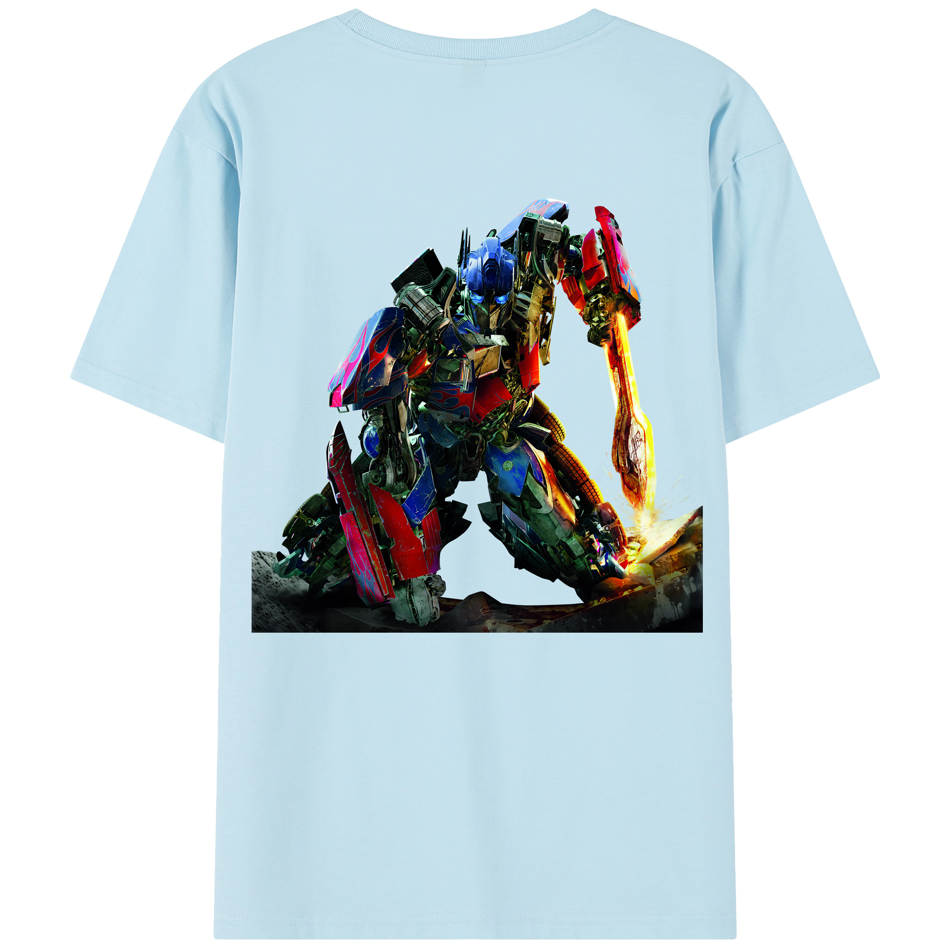 （画像用） Transformers トランスフォーマー 綿100％半袖Tシャツ（背面プリント）